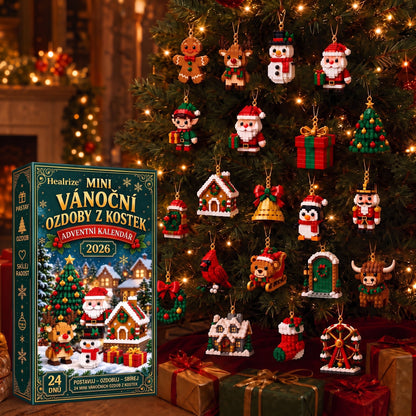 🎄Adventní kalendář s 24 vánočními mini ozdobami z kostiček