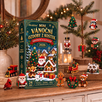 🎄Adventní kalendář s 24 vánočními mini ozdobami z kostiček